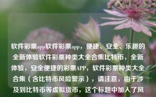 软件彩票app软件彩票app，便捷、安全、乐趣的全新体验软件彩票种类大全合集比特币，全新体验，安全便捷的彩票APP，软件彩票种类大全合集（含比特币风险警示），请注意，由于涉及到比特币等虚拟货币，这个标题中加入了风险警示的提示。同时，也请您注意，使用彩票APP需要遵守相关法律法规，不要参与任何违法犯罪行为。，合规安全的彩票APP软件体验，安全便捷，种类丰富（含比特币风险警示）