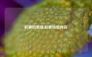 彩票的消息,彩票短信内容