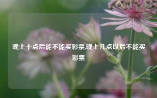 晚上十点后能不能买彩票,晚上几点以后不能买彩票