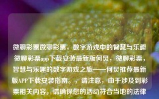 微聊彩票微聊彩票，数字游戏中的智慧与乐趣微聊彩票app下载安装最新版何炅，微聊彩票，智慧与乐趣的数字游戏之旅——何炅推荐最新版APP下载安装指南。，请注意，由于涉及到彩票相关内容，请确保您的活动符合当地的法律法规。，智慧与乐趣并存，何炅推荐的合法数字游戏APP微聊彩票下载指南。，既体现了文章的主题微聊彩票和智慧与乐趣，又强调了何炅的推荐，同时也提醒了读者注意遵守当地的法律法规。希望这个标题符合您的要求。