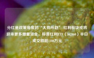 分红是政策角度的“大势所趋” 红利板块或将迎来更多增量资金，标普红利ETF（562060）半日成交额超1100万元