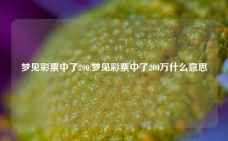 梦见彩票中了200,梦见彩票中了200万什么意思