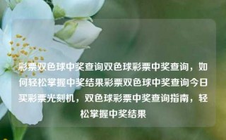 彩票双色球中奖查询双色球彩票中奖查询，如何轻松掌握中奖结果彩票双色球中奖查询今日买彩票光刻机，双色球彩票中奖查询指南，轻松掌握中奖结果，双色球彩票中奖查询指南，轻松掌握中奖结果与查询方法