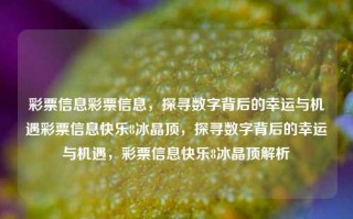 彩票信息彩票信息，探寻数字背后的幸运与机遇彩票信息快乐8冰晶顶，探寻数字背后的幸运与机遇，彩票信息快乐8冰晶顶解析，彩票信息，探寻快乐8冰晶顶下的幸运与机遇