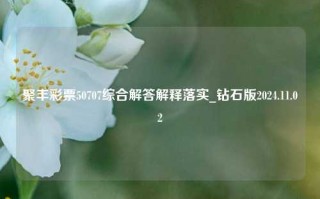 聚丰彩票50707综合解答解释落实_钻石版2024.11.02