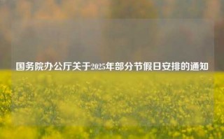 国务院办公厅关于2025年部分节假日安排的通知