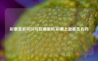 彩票签名可以写在哪里吗,彩票上面能签名吗