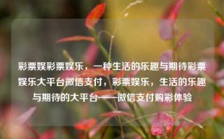 彩票娱彩票娱乐，一种生活的乐趣与期待彩票娱乐大平台微信支付，彩票娱乐，生活的乐趣与期待的大平台——微信支付购彩体验，微信支付购彩体验，生活的乐趣与责任并行的平台