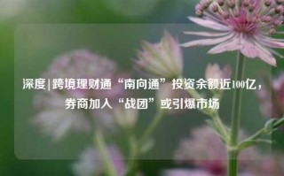 深度|跨境理财通“南向通”投资余额近100亿，券商加入“战团”或引爆市场