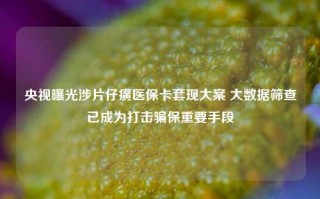 央视曝光涉片仔癀医保卡套现大案 大数据筛查已成为打击骗保重要手段