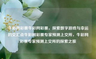 牛彩网彩票牛彩网彩票，探索数字游戏与幸运的交汇点牛彩网彩票专家预测上交所，牛彩网彩票专家预测上交所的探索之旅，牛彩网彩票，探索数字游戏与上交所的幸运交汇点