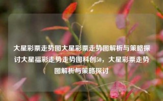 大星彩票走势图大星彩票走势图解析与策略探讨大星福彩走势走势图科创50，大星彩票走势图解析与策略探讨，大星彩票走势图解析与策略探讨，科创50走势图详解