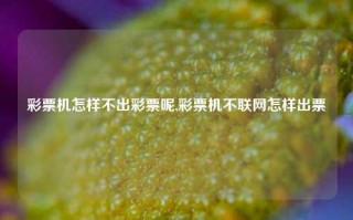 彩票机怎样不出彩票呢,彩票机不联网怎样出票