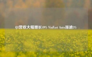 Q3营收大幅增长49% VinFast Auto涨逾3%