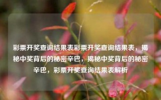 彩票开奖查询结果表彩票开奖查询结果表，揭秘中奖背后的秘密辛巴，揭秘中奖背后的秘密辛巴，彩票开奖查询结果表解析，彩票开奖查询结果表，揭秘中奖背后的秘密辛巴解析