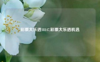 彩票大乐透18147,彩票大乐透机选