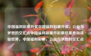 中国福利彩票开奖中国福利彩票开奖，公益与梦想的交汇点中国福利彩票开彩票结果查询诛仙世界，中国福利彩票，公益与梦想的交汇点，中国福利彩票，公益与梦想的交汇点