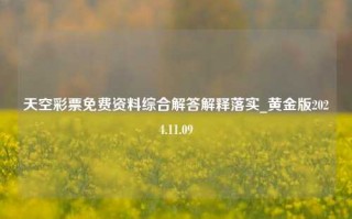 天空彩票免费资料综合解答解释落实_黄金版2024.11.09