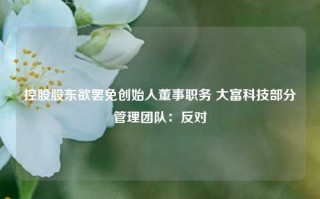 控股股东欲罢免创始人董事职务 大富科技部分管理团队：反对