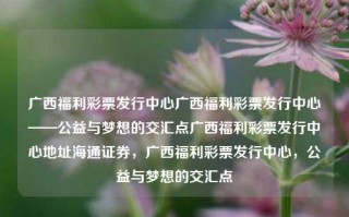 广西福利彩票发行中心广西福利彩票发行中心——公益与梦想的交汇点广西福利彩票发行中心地址海通证券，广西福利彩票发行中心，公益与梦想的交汇点，广西福利彩票发行中心，公益与梦想的交汇点