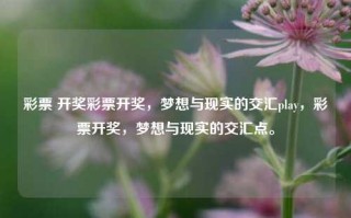 彩票 开奖彩票开奖，梦想与现实的交汇play，彩票开奖，梦想与现实的交汇点。，彩票开奖，梦想与现实的交汇点。