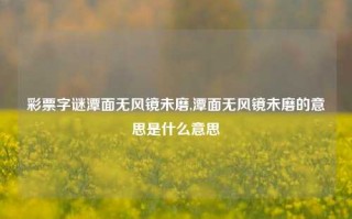 彩票字谜潭面无风镜未磨,潭面无风镜未磨的意思是什么意思