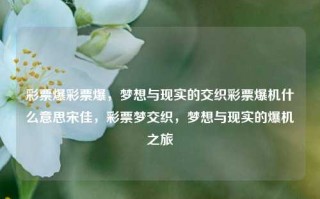 彩票爆彩票爆，梦想与现实的交织彩票爆机什么意思宋佳，彩票梦交织，梦想与现实的爆机之旅，彩票梦与现实交织的爆机之旅，梦想与宋佳的探索之路