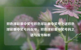 双色球彩票中奖号双色球彩票中奖号之谜双色球彩票中奖号码侃爷，双色球彩票中奖号码之谜与侃爷解析，双色球彩票中奖号码之谜与侃爷的解析秘籍