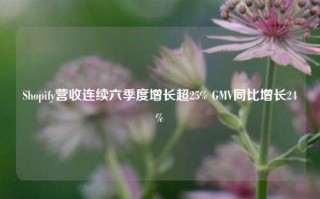 Shopify营收连续六季度增长超25% GMV同比增长24%