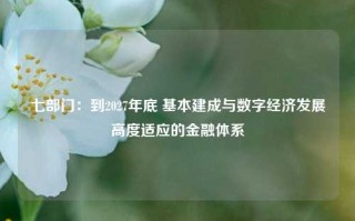 七部门：到2027年底 基本建成与数字经济发展高度适应的金融体系