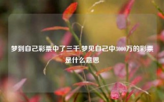 梦到自己彩票中了三千,梦见自己中3000万的彩票是什么意思