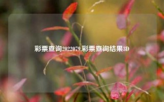 彩票查询2022079,彩票查询结果3D