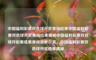 中国福利彩票双色球开奖查询结果中国福利彩票双色球开奖查询结果揭秘中国福利彩票双色球开彩票结果查询诺贝尔奖，中国福利彩票双色球开奖结果揭秘，中国福利彩票双色球开奖结果揭秘与查询指南