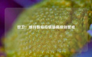 世卫：维持猴痘疫情最高级别警戒