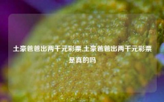 土豪爸爸出两千元彩票,土豪爸爸出两千元彩票是真的吗