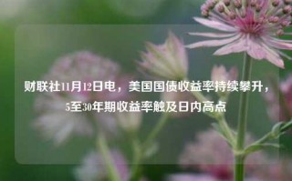 财联社11月12日电，美国国债收益率持续攀升，5至30年期收益率触及日内高点