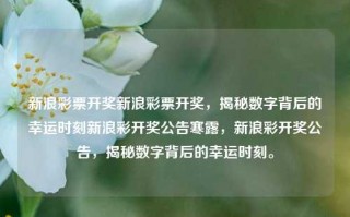 新浪彩票开奖新浪彩票开奖，揭秘数字背后的幸运时刻新浪彩开奖公告寒露，新浪彩开奖公告，揭秘数字背后的幸运时刻。，新浪彩开奖公告，揭秘数字背后的幸运时刻，寒露时节见证幸运时刻。