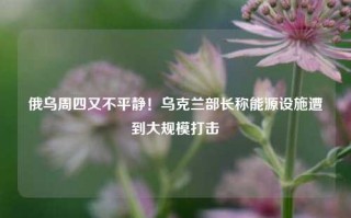 俄乌周四又不平静！乌克兰部长称能源设施遭到大规模打击