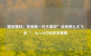 媒体爆料：发现新一代大模型”没有那么大飞跃“，OpenAI已经改变策略