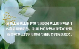 彩票上彩票上的梦想与现实彩票上的字母是什么意思啊重阳节，彩票上的梦想与现实的碰撞，探寻彩票上的字母奥秘与重阳节的传统意义。，彩票上的梦想与现实交织，探寻彩票字母的秘密与重阳节的传统内涵