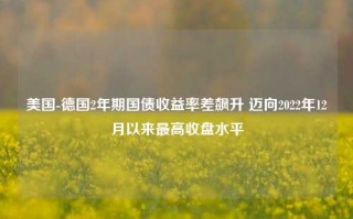 美国-德国2年期国债收益率差飙升 迈向2022年12月以来最高收盘水平