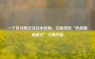 一个多月两次当日本首相，石破茂的“执政困难模式”才刚开始