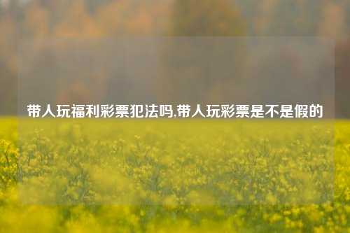 带人玩福利彩票犯法吗,带人玩彩票是不是假的-第1张图片-彩票联盟