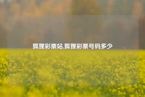 狐狸彩票站,狐狸彩票号码多少-第1张图片-彩票联盟