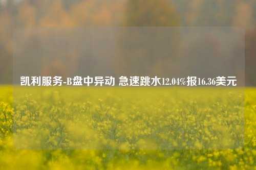 凯利服务-B盘中异动 急速跳水12.04%报16.36美元-第1张图片-彩票联盟