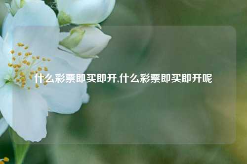 什么彩票即买即开,什么彩票即买即开呢-第1张图片-彩票联盟