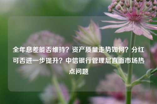 全年息差能否维持？资产质量走势如何？分红可否进一步提升？中信银行管理层直面市场热点问题-第1张图片-彩票联盟