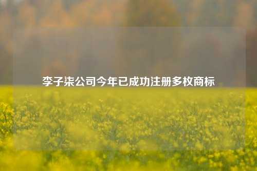 李子柒公司今年已成功注册多枚商标-第1张图片-彩票联盟