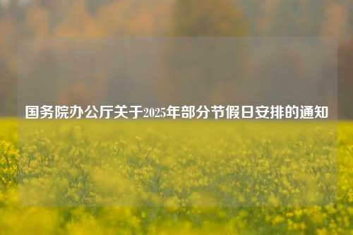 国务院办公厅关于2025年部分节假日安排的通知-第1张图片-彩票联盟