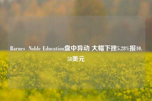 Barnes  Noble Education盘中异动 大幅下挫5.28%报10.58美元-第1张图片-彩票联盟